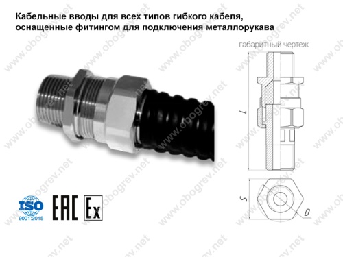 Взрывозащищенный кабельный ввод серии ВН для всех типов кабеля круглого сечения Взрывозащищенный кабельный ввод серии ВН для всех типов кабеля круглого сечения